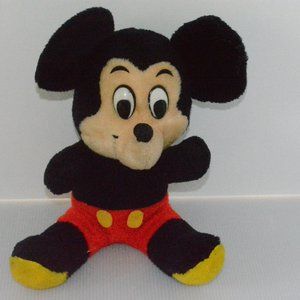 Vintage 80's Walt Disney Mickey Mouse Plush Doll Stuffed Animal Toy 12" Figure
